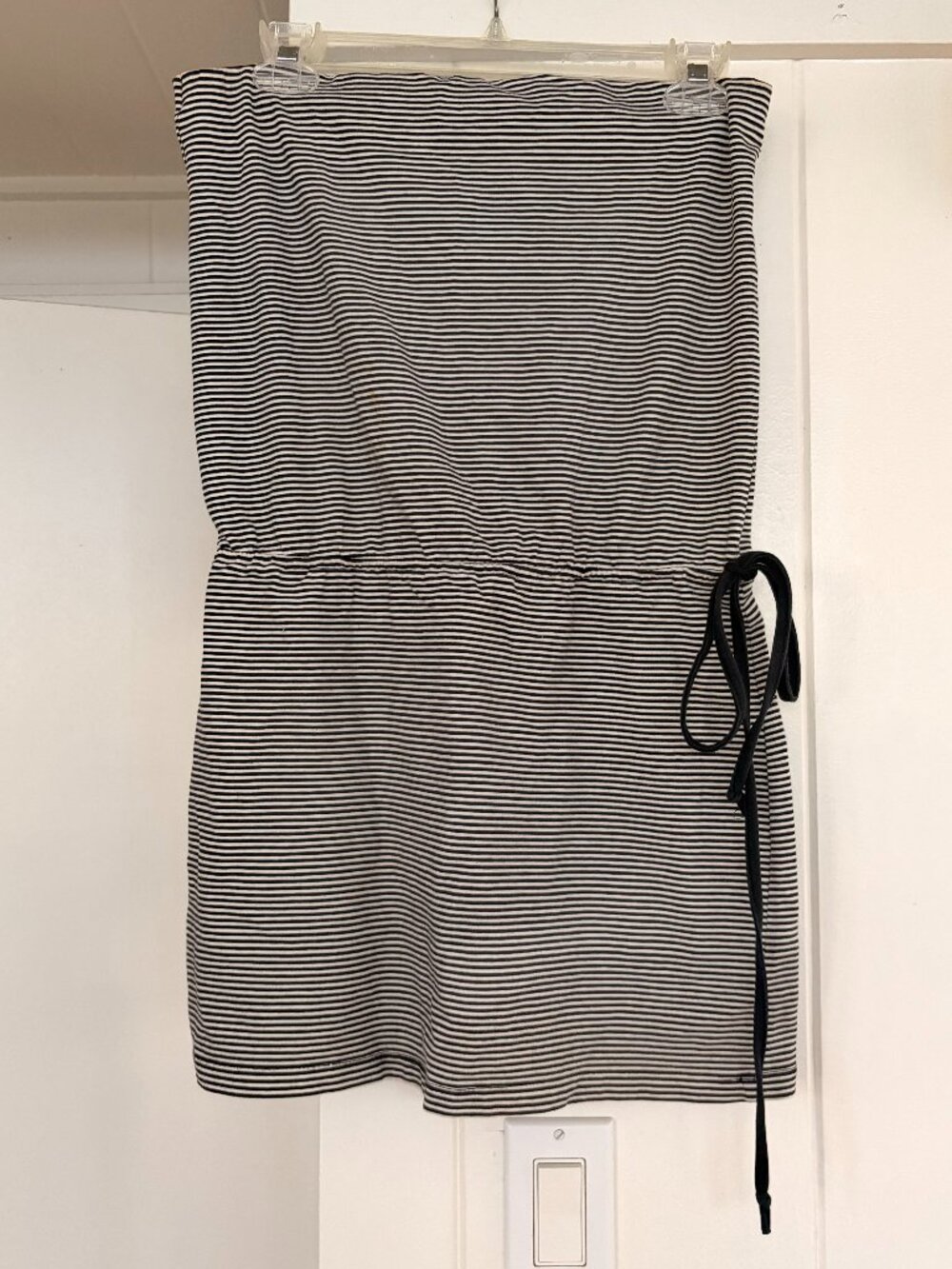 Vintage Fighting Eel strapless striped mini dress
